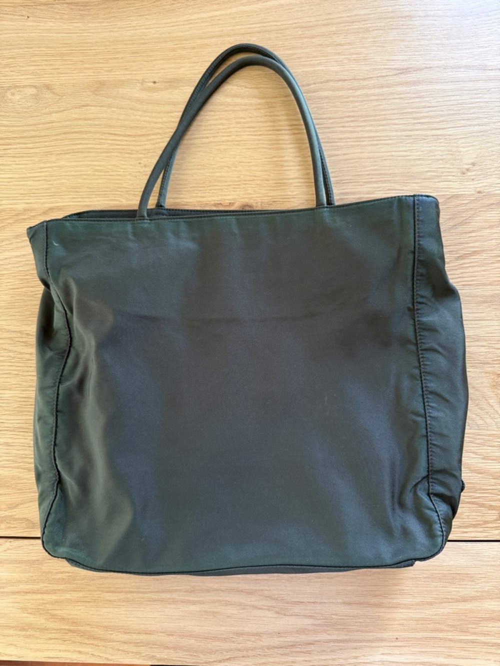 Prada Olive Green Nylon Tote with Double Handles